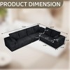 WJSHome 134" Sectional Couches for Living Room, Modular Sectional Sofa with L-Shape Chaise, Comfy Corduroy Fluffy Cloud Couch with Deep Seat - 2 of 4