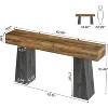 Tribesigns Farmhouse Entryway Table, 63-Inch Wooden Sofa Console Table with Double Trapezoid Bases for Living Room Hallway - 3 of 4