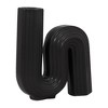 Sagebrook Home 11" Ceramic Vase Sculpture - Classic Black Creative Abstract Looped Vase - Contemporary Glam Home or Office Table Decor Accent - 2 of 4