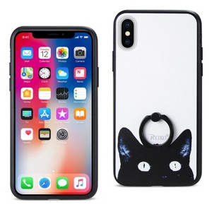 Reiko iPhone X/iPhone XS Cat Design Case with Rotating Ring Stand Holder - 1 of 4