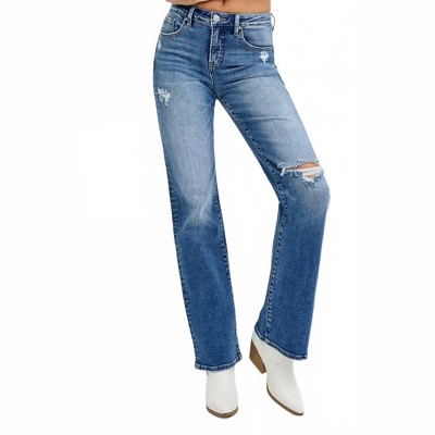 Women's Geneva Tummy Control High Rise Straight Jeans - RISEN