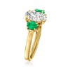 Ross-Simons 2.00 Carat Lab-Grown Diamond Ring With .50 ct. t.w. Emeralds in 14kt Yellow Gold - 3 of 4