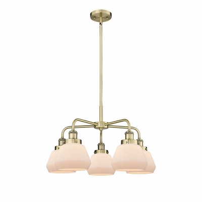 Fulton - 5 Light Stem Hung Chandelier In Art Deco Style-13.5 Inches Tall and 24.5 Inches Wide