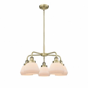 Fulton - 5 Light Stem Hung Chandelier In Art Deco Style-13.5 Inches Tall and 24.5 Inches Wide - 1 of 1