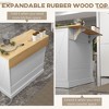 Yukimo Farmhouse Kitchen Island Cart with Drop Leaf Breakfast Bar, 2 Drawers, Adjustable Shelves, White Wood - 4 of 4