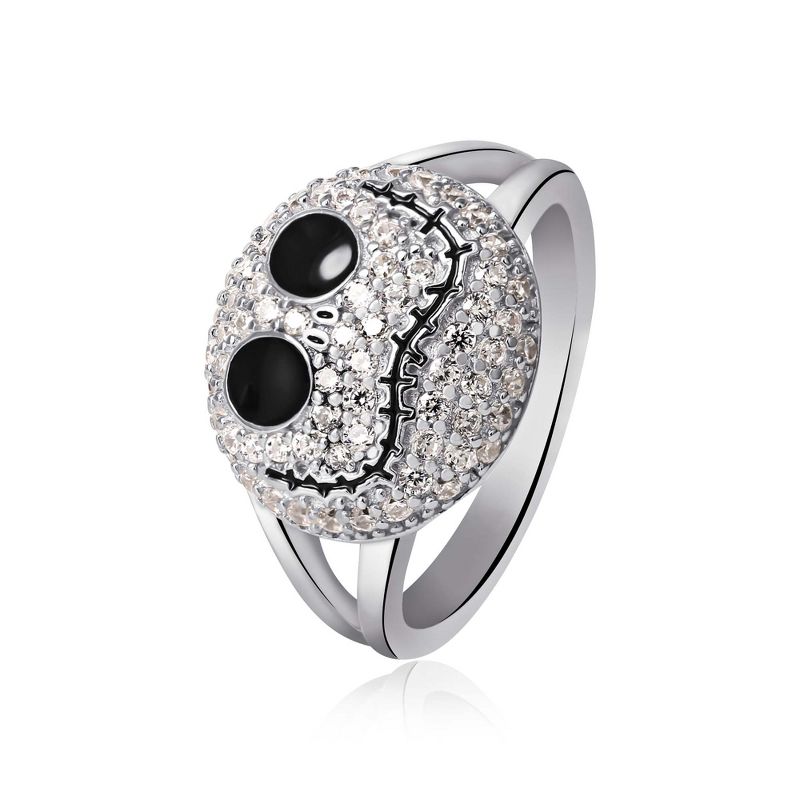 Disney The Nightmare Before Christmas Womens Sterling Silver and Cubic Zirconia Jack Skellington Ring - Size 7, 5 of 7