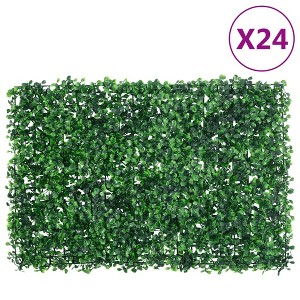 vidaXL Artificial Shrub Leaf FenceÂ 24 pcs Green 15.7"x23.6" - 1 of 4