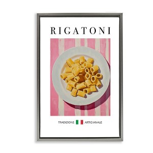 Stupell Industries Traditional Rigatoni Pasta Black Framed Floater Canvas Wall Art - 1 of 4