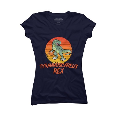 Junior's Design By Humans Tyrannoscareus Rex Funny Dinosaur Halloween Costume By rawresh6 T-Shirt