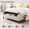 Arceso Storage Bench,50” Queen Linen Tufted Button End of Bed Bench, Upholstered Bedroom Bench,Ottoman Bench for End of Bed Living Room, Entryway - 4 of 4
