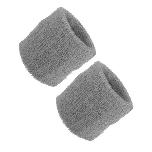Unique Bargains Wrist Sweat bands Wristbands for Sport Absorbing Cotton  Terry Cloth 3.15 Gray 1 Pair