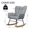 Vynxaria 27.1 Inch Teddy Fabric Accent Chairs, Olive Green Rocking Chairs with Armrests, Ideal for Bedroom and Living Room - 3 of 4