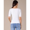 INSPIRE CHIC Women's Short Sleeve Boat Neck Lightweight Stretchy Basic Knit Casual T-Shirt - 4 of 4