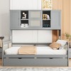 KIGFTSOD Wooden Daybed With Twin Size Trundle, and All-in-One Cabinet and Shelf - 2 of 4