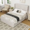 CAVINAS Queen Size Platform Beds, Corduroy Upholstered Bed Frame with Vertical Stripe Wingback Headboard and High Footboard - 3 of 4