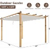 Aluminum Pergola with Adjustable Canopy, Rust-Proof Metal Gazebo, All-Weather & UV-Resistant Outdoor Shelter - 3 of 4
