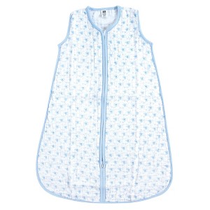 Hudson Baby Infant Boys Muslin Cotton Sleeveless Wearable Sleeping Bag, Sack, Blanket, Blue Sheep - 1 of 1