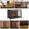 37.5 Inch Dog Crate with Wheels, Pet Puppy Dogs Indoor Furniture Style Wooden Kennel with Multi-Purpose Removable Tray - 3 of 4