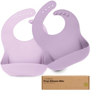KeaBabies 2-Pack Silicone Bibs For Babies, Food Grade Silicone Baby Bibs for Eating, Feeding, Toddler Bibs, Boys, Girls - 1 of 4