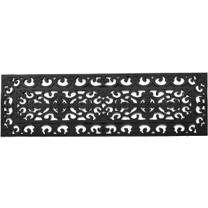 HomeRoots 9" X 30" Black Rubber Outdoor Door Mat - 1 of 4