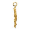 Black Bow Jewelry 14k Yellow Gold Satin and Diamond Cut Hockey Player Pendant - 2 of 4