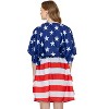LA LEELA Women's Summer 4th of July Patriotic Beach Dress Swimwear Caftan Mini Dress Bikini Beachwear Kaftan 2X-3X Red US Flag - 2 of 4