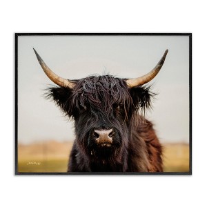 Stupell Industries Black Highland Cow Portrait, 30" x 24" - 1 of 4