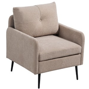 Airsurfer Gray Accent Chair with Black Metal Legs, Comfy Chenille Armchair, Single Sofa Chair for Living Room, Bedroom, Dining Room, Holds 300 lbs. - 1 of 4
