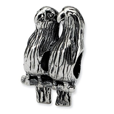 Black Bow Jewelry Sterling Silver Lovebirds Bead Charm