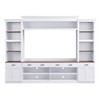 YOOCOZZ 4-Piece TV Stand for TVs Up to 70" with Adjustable Bookshelf and Wine Rack-White - 2 of 4