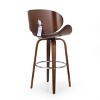30" Mid-Century Modern Upholstered Swivel Barstool, Walnut + Cognac - 4 of 4