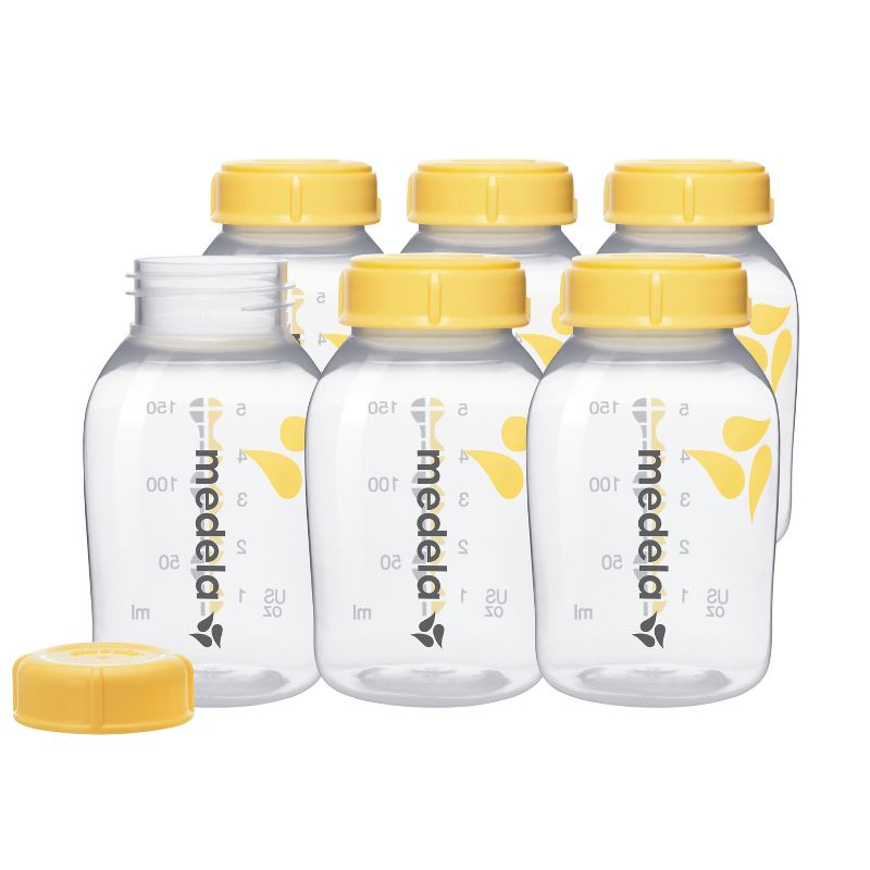 Medela Breast Milk Collection and Storage Bottles with Solid Lids - 6pk/5oz, 1 of 8