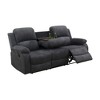 MAYEERTY Power Reclining Sofa, Manual 3-Seat Fabric Recliner with Reversible Coffee Table for Living Room, Dark Grey - 3 of 4