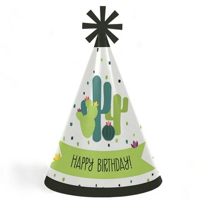 Big Dot of Happiness Prickly Cactus Party - Cone Happy Birthday Party Hats for Kids and Adults - Set of 8 (Standard Size)