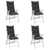 vidaXL Highback Chair Cushion Set of 4 Melange Charcoal 100% Polyester - 2 of 4