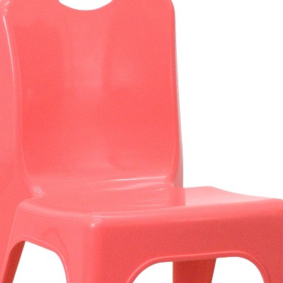 Red Plastic Stackable Preschool Chairs with Handle, Set of 2