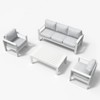 LayinSun 4 Pieces Aluminum Outdoor Patio Furniture Set, Metal Modern Conversation Sofa Set with Coffee Table and Washable Thick Cushions - 2 of 4
