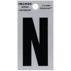 Hillman 2 in. Reflective Black Vinyl Self-Adhesive Letter N 1 pc (Case of 6) - 1 of 1