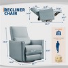 GustoWave Swivel Rocking Nursery Recliner Chair, Rocker Manual Recliner Glider Deep Seat PU Leather Sofa Chair with High Backrest - 2 of 4