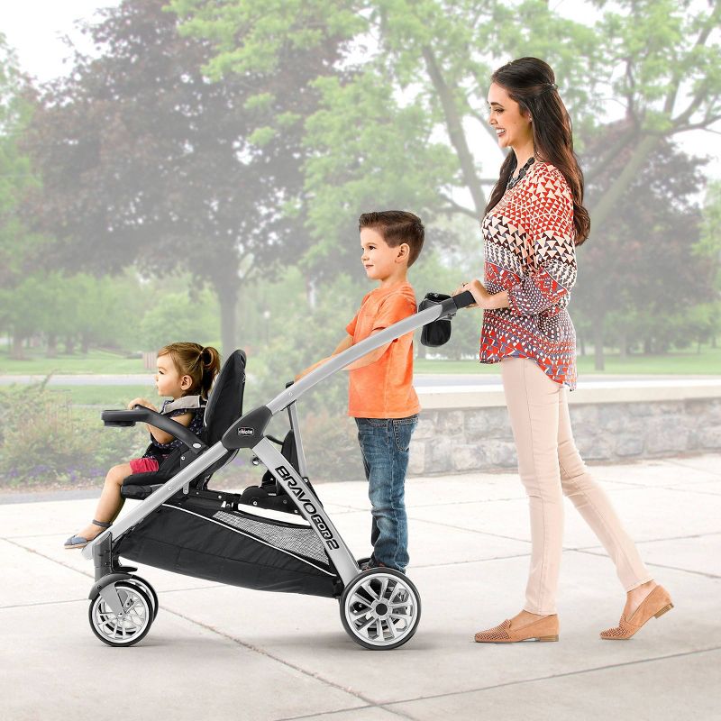 Chicco BravoFor2 Standing/Sitting Double Stroller - Iron, 4 of 14