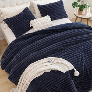 BAGOKIE Fleece Fluffy Comforter Set 2/3 Pieces Bedding Set with Comforter & Pillowcase - 1 of 4
