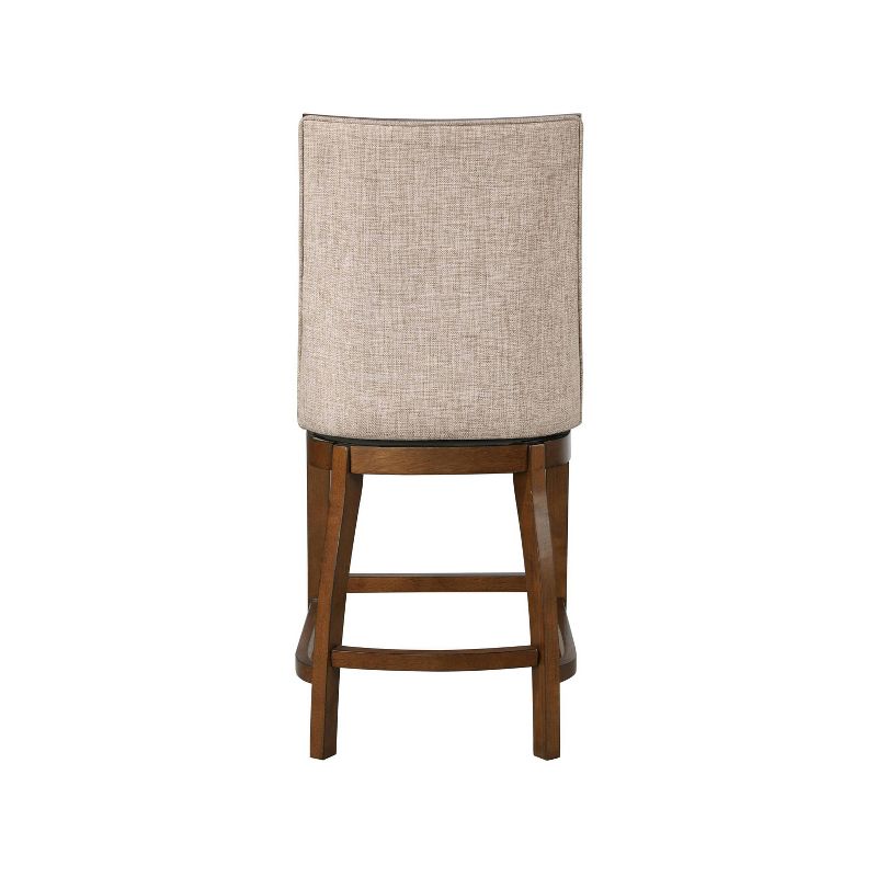 24&#34; Katherine Upholstered Swivel Counter Height Barstool Walnut Brown - Home 2 Office, 4 of 7