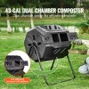 VEVOR Compost Bin, 43-Gal Dual Chamber Composting Tumbler, Large Tumbling Rotating Composter with 2 Sliding Doors and Steel Frame - 3 of 4