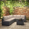 Patio Funiture Set 7 Pieces Outdoor Rattan with Detachable Soft Cushions Patio Conversation Sets Waterproof Patio Sectional Sofa with Glass Top Table - 3 of 4