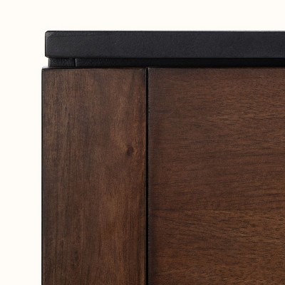 Transitional Genevieve 3-Drawer Dresser in Black/Walnut with Gold Accents