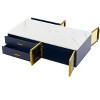 NicBex Modern Square Coffee Table with 4 Drawers and 2 Glass Door Storage,47.2" Center Table for Living Room,Office - 4 of 4