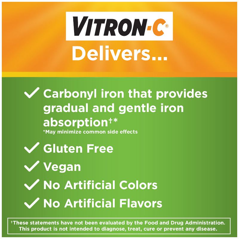 Vitron-C Vegan Iron &#38; Vitamin C Supplement - 60ct, 6 of 11
