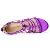 Allegra K Women's Cage Strappy Back Zipper Gladiators Chunky Heels Sandals - 4 of 4