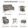 Gymojoy 7 Pieces Outdoor Patio Wicker Sofa Swivel Chair Ottoman with 6 Inch Cushions and Fire Pit Table - 2 of 4