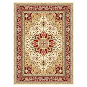 Ivory/Red Solid Loomed Area Rug - (10